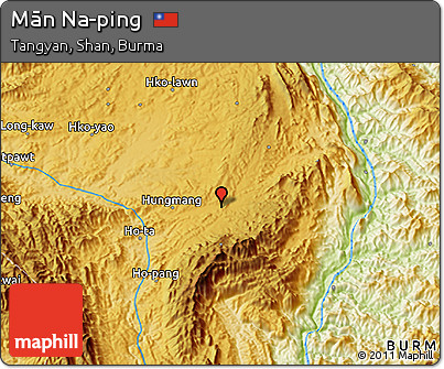 Physical 3D Map of Mān Na-ping