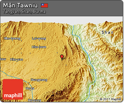 Physical 3D Map of Mān Tawniu