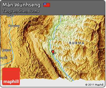 Physical 3D Map of Mān Wünhseng
