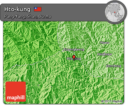Political 3D Map of Hto-kung