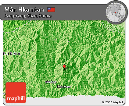Political 3D Map of Mān Hkamtan