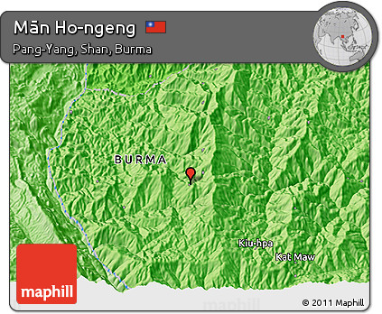 Political 3D Map of Mān Ho-ngeng