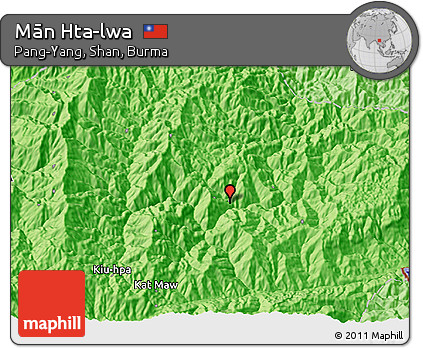 Political 3D Map of Mān Hta-lwa