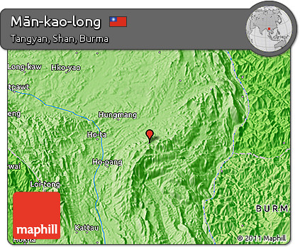 Political 3D Map of Mān-kao-long
