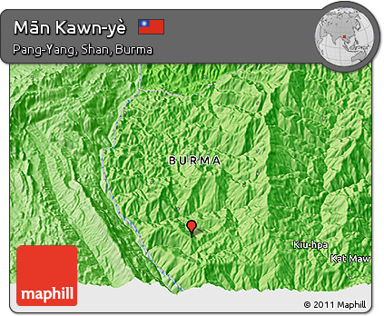 Political 3D Map of Mān Kawn-yè