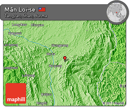 Political 3D Map of Mān Loi-se