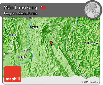 Political 3D Map of Mān Lungkeng