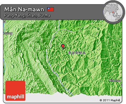 Political 3D Map of Mān Na-mawn