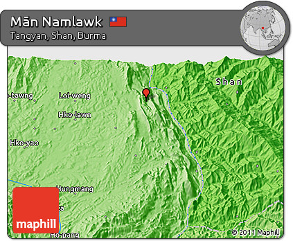Political 3D Map of Mān Namlawk
