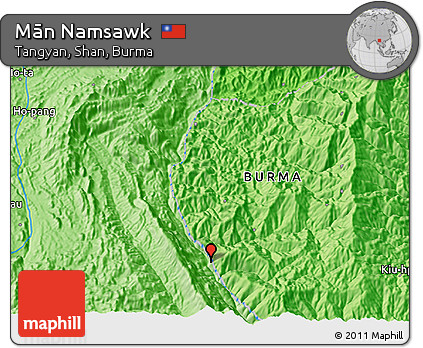 Political 3D Map of Mān Namsawk