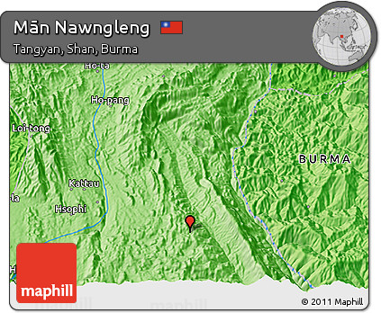 Political 3D Map of Mān Nawngleng