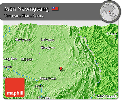 Political 3D Map of Mān Nawngsang