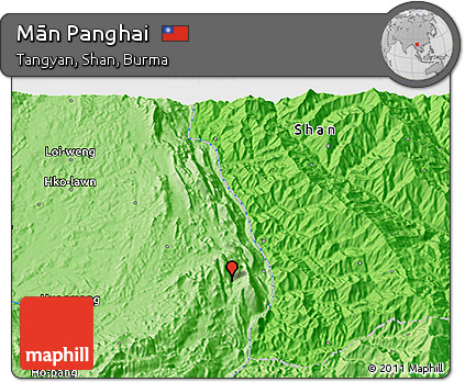 Political 3D Map of Mān Panghai