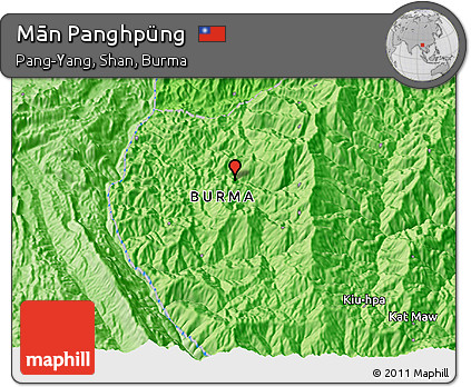 Political 3D Map of Mān Panghpüng