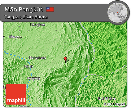 Political 3D Map of Mān Pangküt