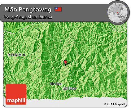 Political 3D Map of Mān Pangtawng