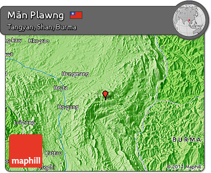Political 3D Map of Mān Plawng