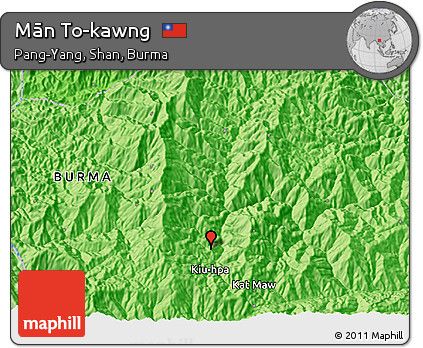 Political 3D Map of Mān To-kawng