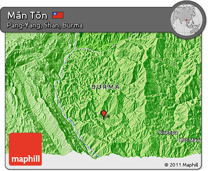 Political 3D Map of Mān Tōn