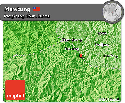 Political 3D Map of Mawtung
