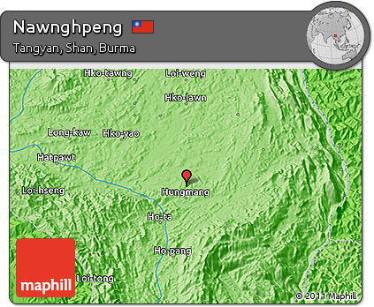 Political 3D Map of Nawnghpeng