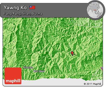 Political 3D Map of Yawng Ko