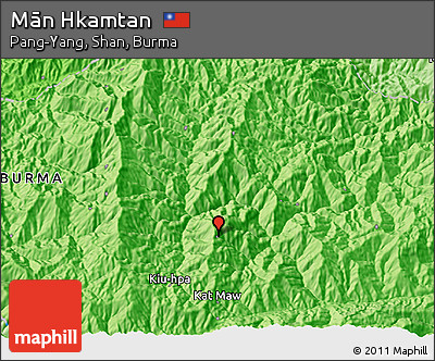 Political 3D Map of Mān Hkamtan