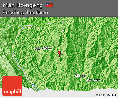 Political 3D Map of Mān Ho-ngeng