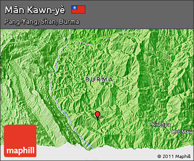 Political 3D Map of Mān Kawn-yè