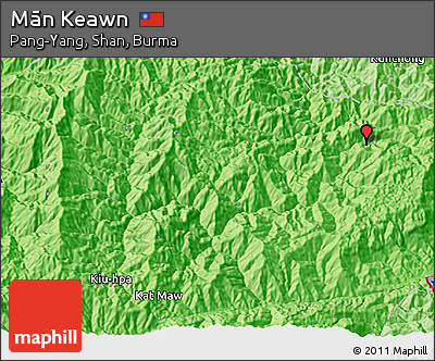 Political 3D Map of Mān Keawn