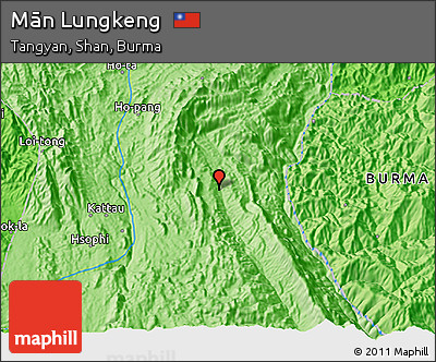 Political 3D Map of Mān Lungkeng