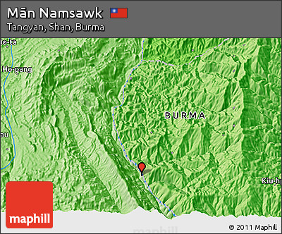 Political 3D Map of Mān Namsawk