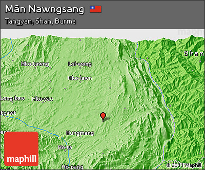 Political 3D Map of Mān Nawngsang
