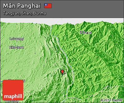 Political 3D Map of Mān Panghai