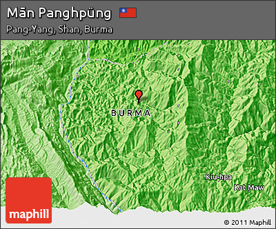 Political 3D Map of Mān Panghpüng