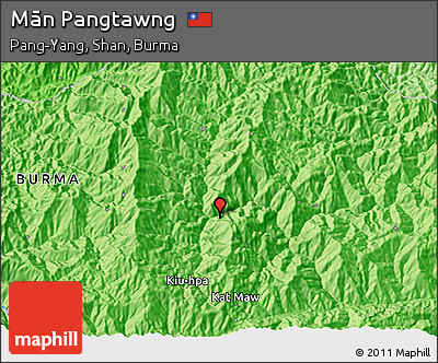 Political 3D Map of Mān Pangtawng