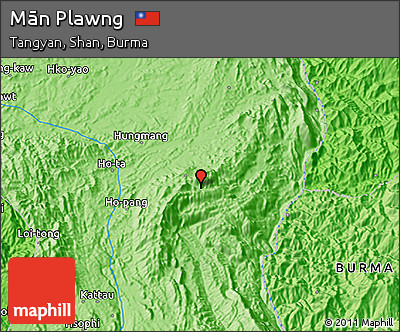 Political 3D Map of Mān Plawng