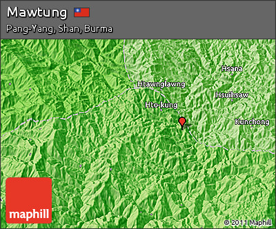 Political 3D Map of Mawtung