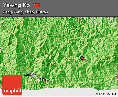 Political 3D Map of Yawng Ko