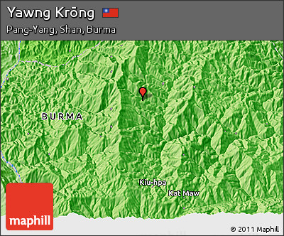 Political 3D Map of Yawng Krōng
