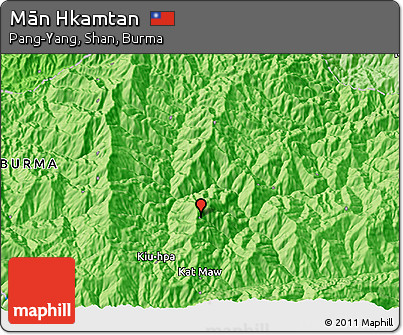 Political 3D Map of Mān Hkamtan