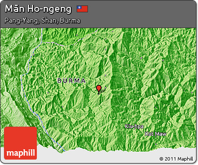 Political 3D Map of Mān Ho-ngeng