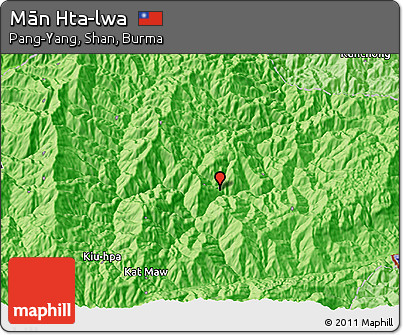 Political 3D Map of Mān Hta-lwa