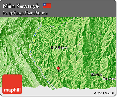 Political 3D Map of Mān Kawn-yè