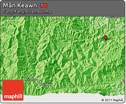 Political 3D Map of Mān Keawn