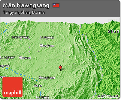 Political 3D Map of Mān Nawngsang