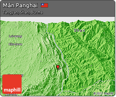 Political 3D Map of Mān Panghai