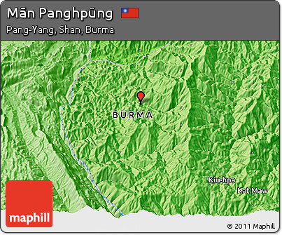 Political 3D Map of Mān Panghpüng