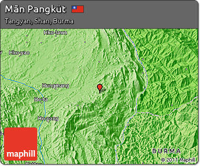 Political 3D Map of Mān Pangküt