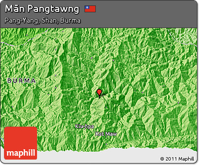 Political 3D Map of Mān Pangtawng